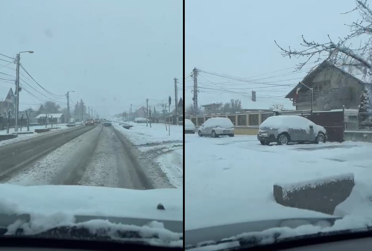 Iarnă la început de aprilie. Zonele în care se circulă cu dificultate din cauza ninsorilor