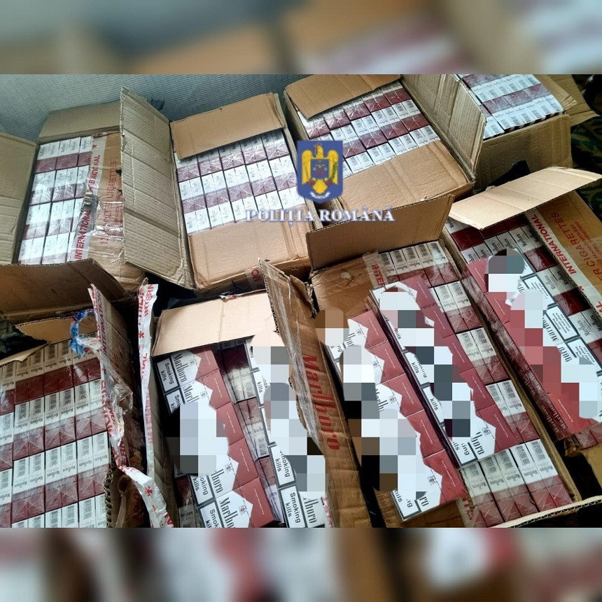 123.000 de ţigarete confiscate de polițiștii din Caraş-Severin. Un bărbat a fost reţinut. Care este prejudiciul