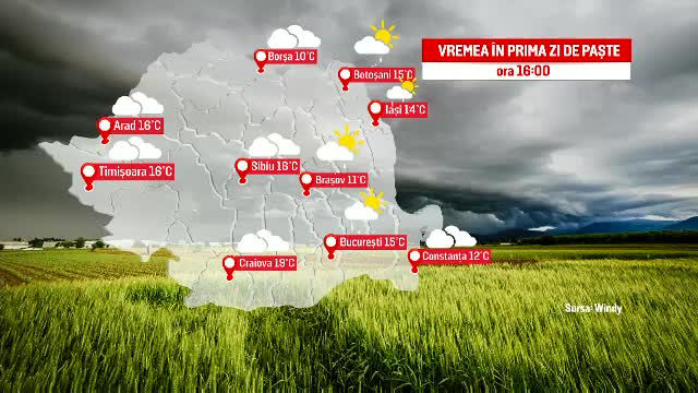 Meterologii anunță ploi abundente și grindină, de Paște. Prognoza meteo pentru țară și Capitală