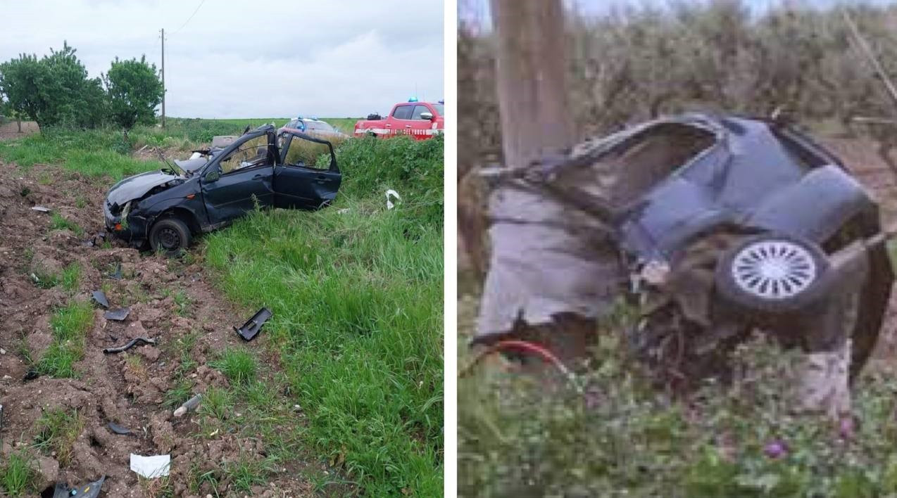 Moarte înfiorătoare pentru doi români din Italia, în duminica Paștelui. Mașina lor s-a lovit de un stâlp și s-a rupt în două