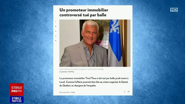 „A fost lăsat să moară în stradă”. Cum a fost asasinat Tinel Timu, controversatul milionar român din Canada
