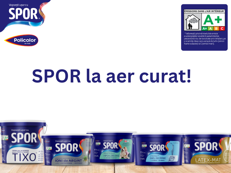 (P) SPOR la aer curat! Lavabilele SPOR primesc calificativele A+ și A la testarea French VOC (Volatile Organic Compounds)