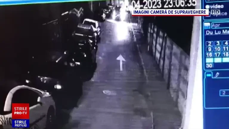 Un șofer a distrus opt mașini pe o stradă din Sibiu. Momentul a fost surprins camerele de supraveghere instalate în zonă