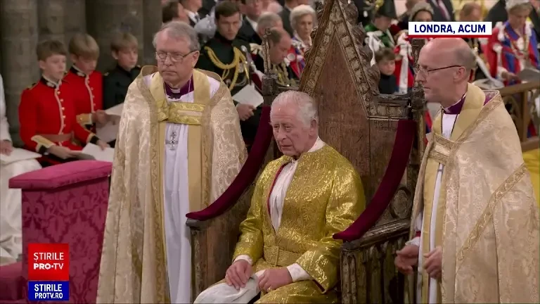 Momentul încoronării regelui Charles al III-lea, în direct la Știrile PRO TV. „God Save the King!”, a strigat mulțimea