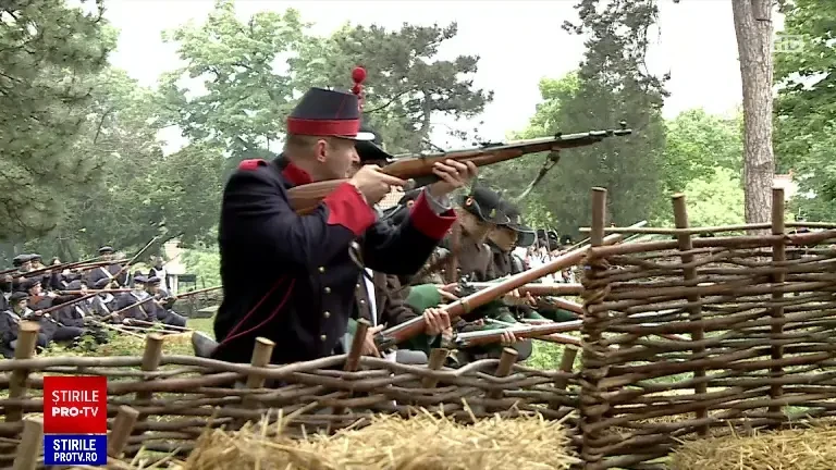 Un parc din Calafat s-a transformat în câmp de luptă. Oamenii au recreat scene de război