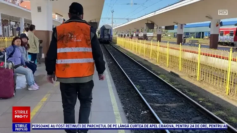 A ieșit fum din podeaua vagonului unui tren. Mecanicul a stins focul cu extinctorul, în Cluj