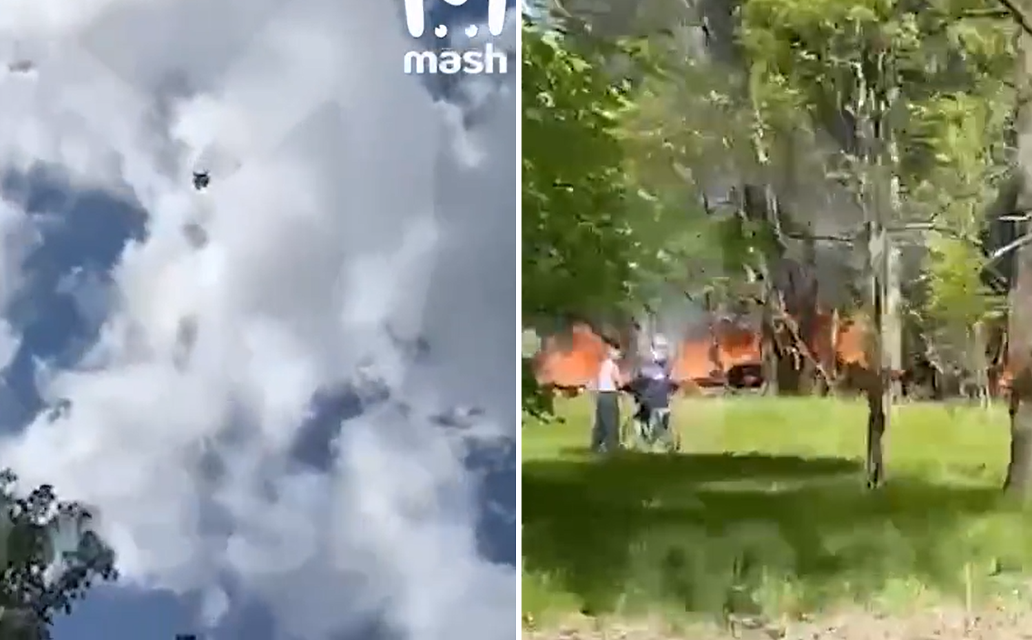 Momentele în care s-au prăbușit aeronavele militare rusești au fost filmate. VIDEO