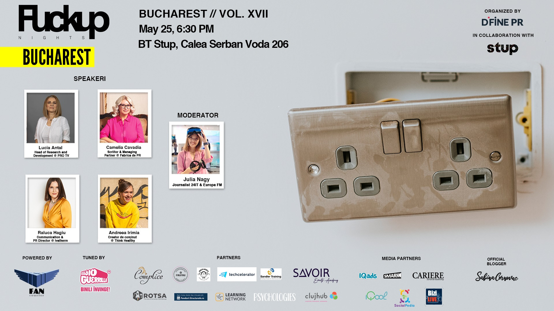 Au fost anunțați speakerii de la cea de-a XVII-a ediție Fuckup Nights Bucharest