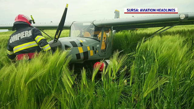 Un avion ultra ușor Citius Sport a aterizat forțat, într-un lan de grâu, la Sinești. Ar fi rămas fără benzină