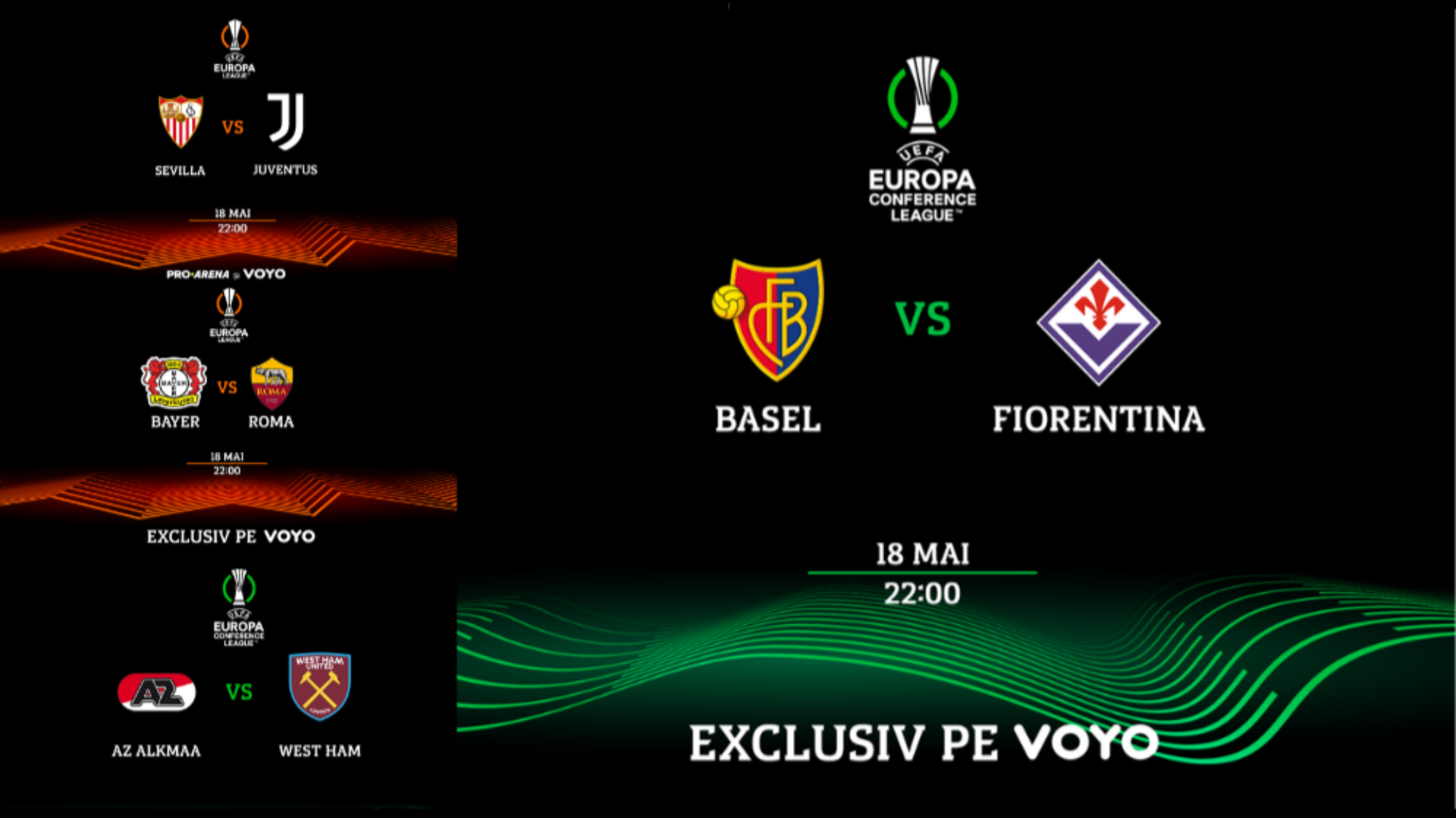 Semifinalele UEL și UECL se văd LIVE pe VOYO, joi, de la 22.00! Care sunt principalele favorite
