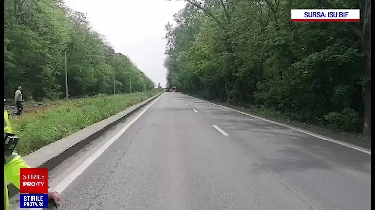 O cisternă și un TIR au luat foc pe Centura Capitalei. Unul dintre șoferi a fost găsit carbonizat