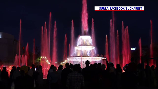 A început „Simfonia Apelor” de la fântânile din Piața Unirii. Când poate fi admirat spectacolul