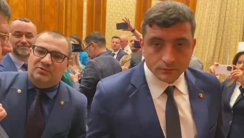 VIDEO. Un nou scandal în Parlament, marca AUR. George Simion și colegii săi, în birou la Ciolacu: Eşti un fascist, un nazist