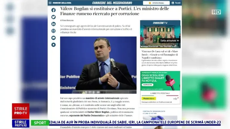 Darius Vâlcov s-a predat în Italia. Fostul ministru al Finanțelor a fost condamnat la 6 ani de închisoare