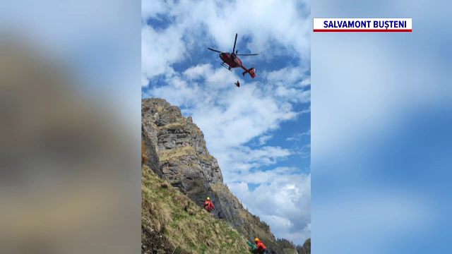 Doi soți, care erau în drumeție pe Valea Caraimanului, au alunecat zeci de metri și au suferit răni serioase