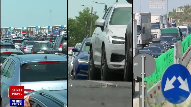Vămile au fost luate cu asalt de românii plecați în vacanța de Rusalii. La Giurgiu, cozile au ajuns până în oraș