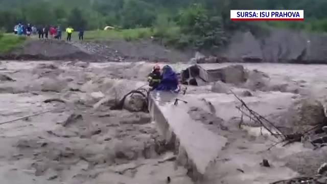 Codul galben de ploi și vijelii face ravagii: Mașini și animale, luate de ape din curțile oamenilor