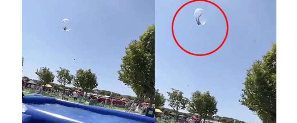 Momentul în care un băiat de 9 ani este aruncat în aer zeci de metri, într-o minge gonflabilă. Copilul a fost grav rănit
