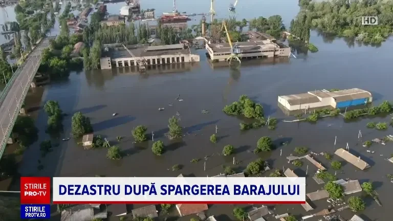 Puhoaiele provocate de distrugerea barajului de pe Nipru ar fi inundat prima linie de fortificații a rușilor