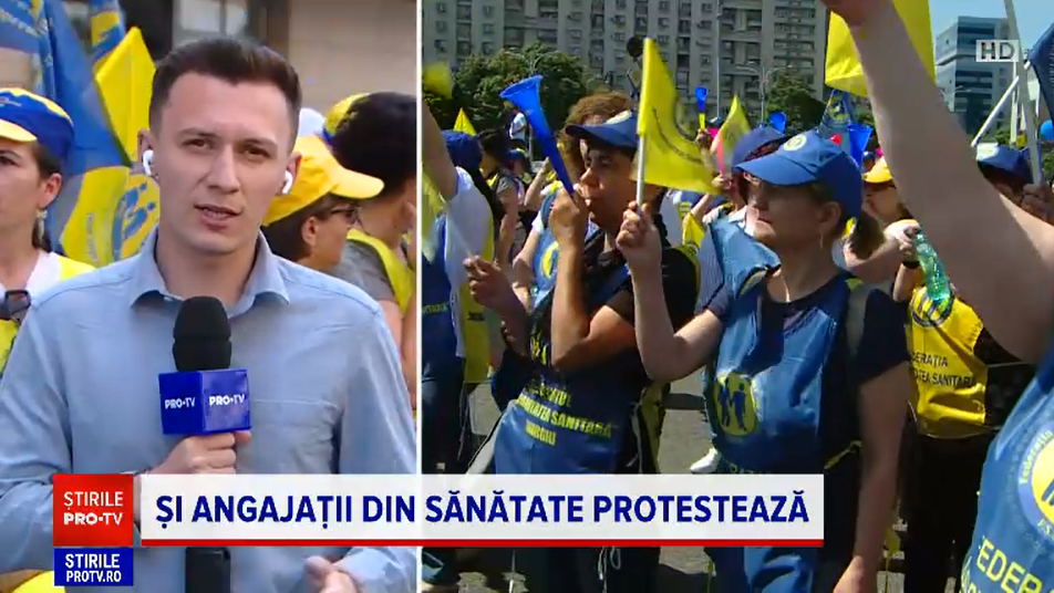 Protest în Capitală. Sindicaliștii din Sănătate, nemulțumiți de salarii: „Guvernanţii trebuie să înţeleagă că nu pot negocia”