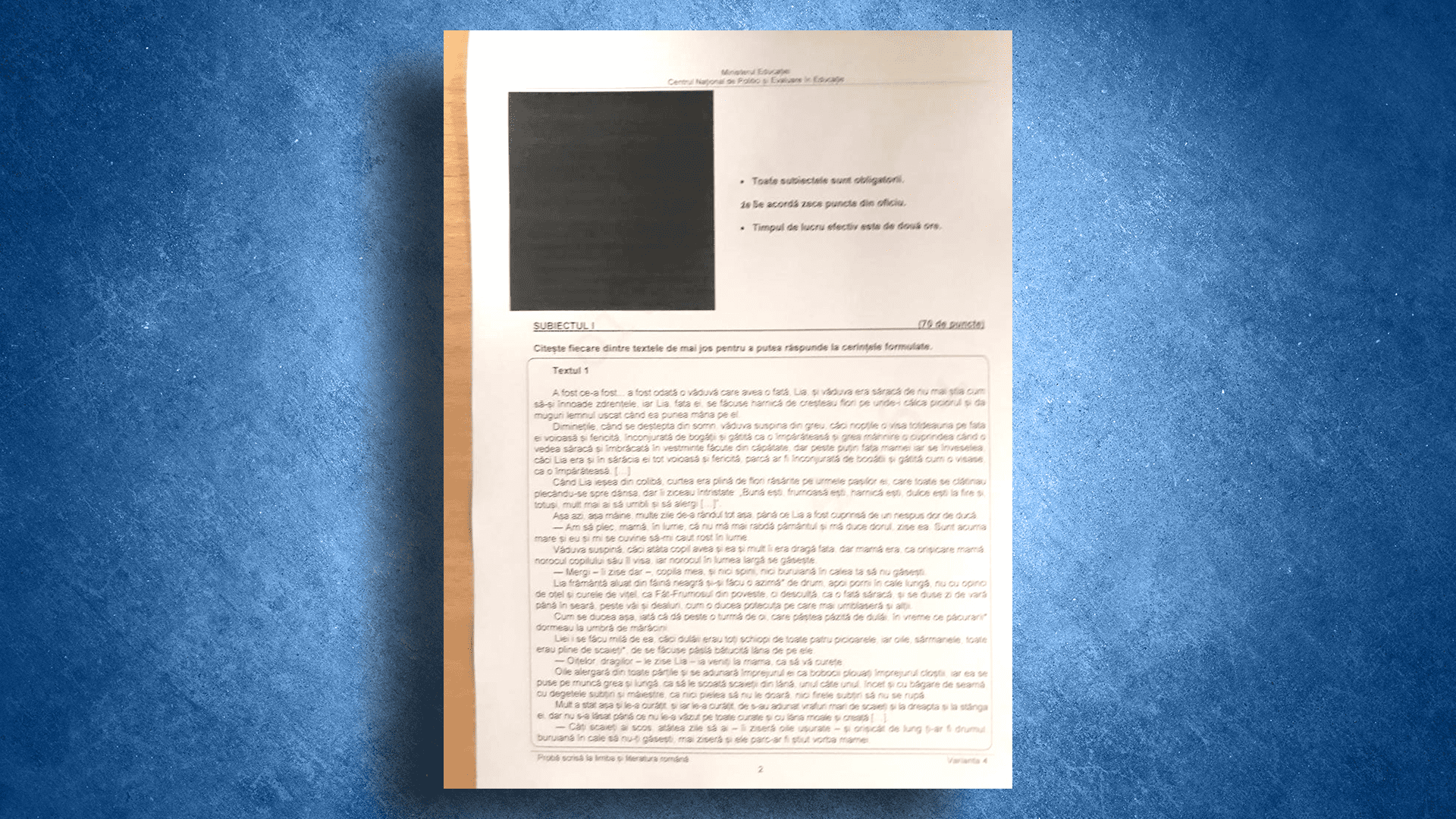 subiecte romana evaluare nationala 2023