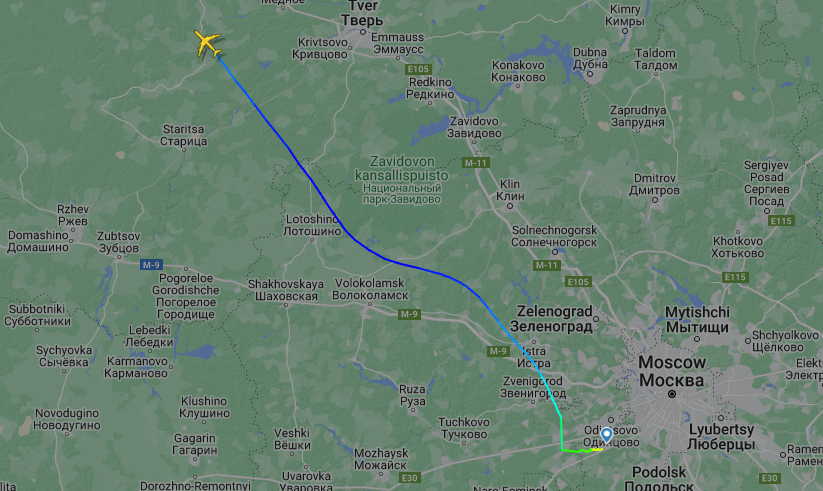 Avionul guvernului rus părăsește Moscova, iar apoi dispare de pe sistemele de urmărire