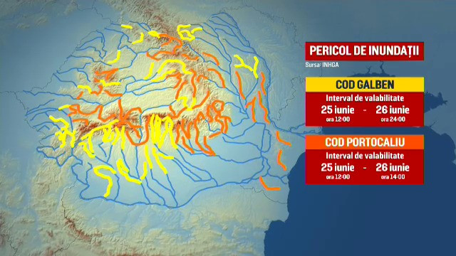 Coduri de vreme rea și inundații în aproape toată țara. În județul Arad mai multe sate au fost lovite de furtuni