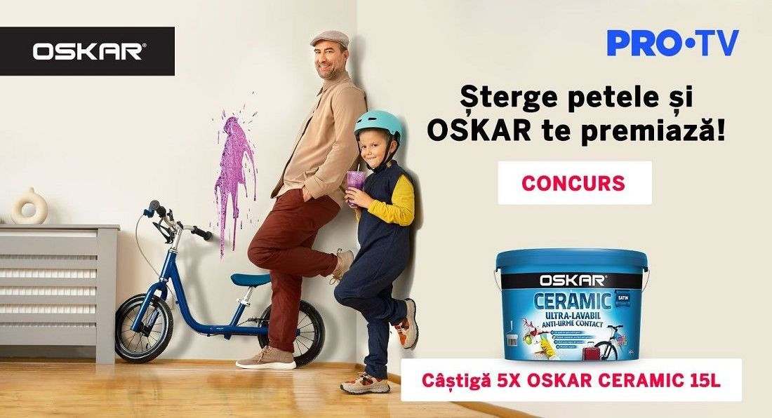 CONCURS | Grăbește-te și șterge petele de pe pereți, iar OSKAR Ceramic te premiază