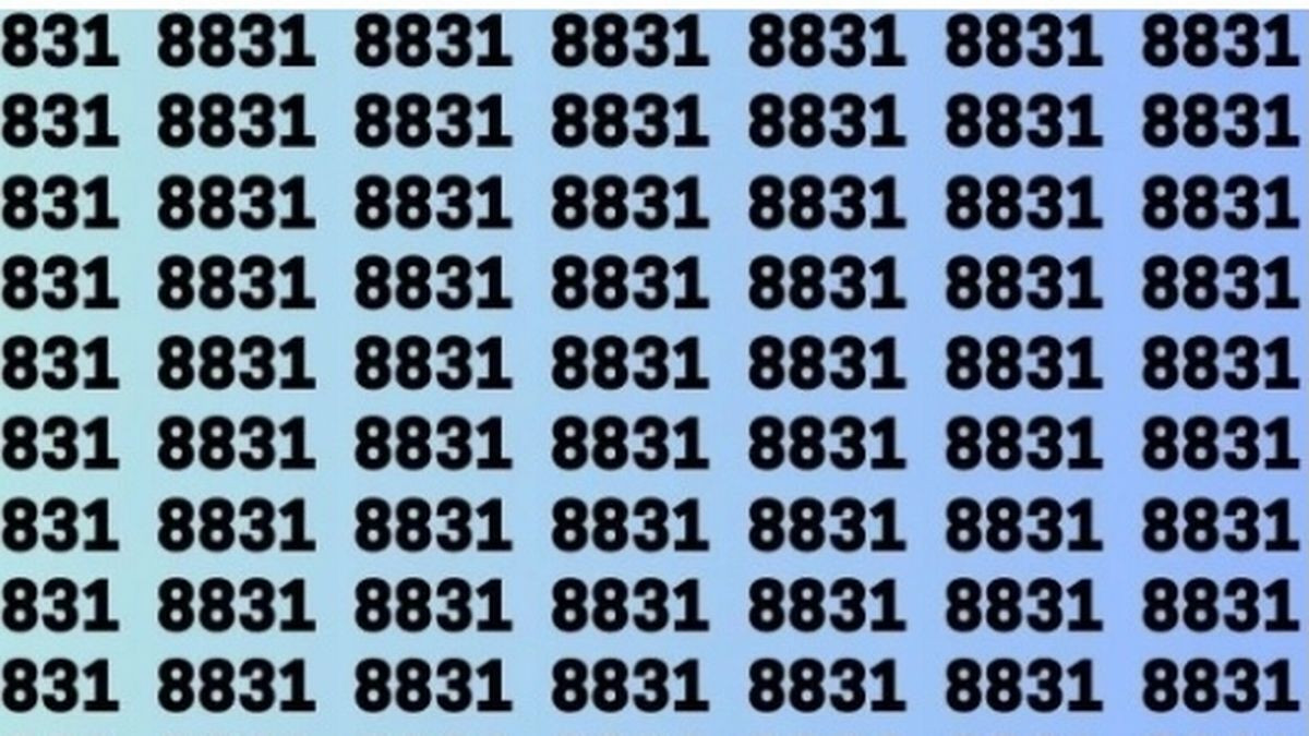Doar cei foarte inteligenți pot observa numărul 8881 în mulțimea de numere din imagine în mai puțin de 12 secunde