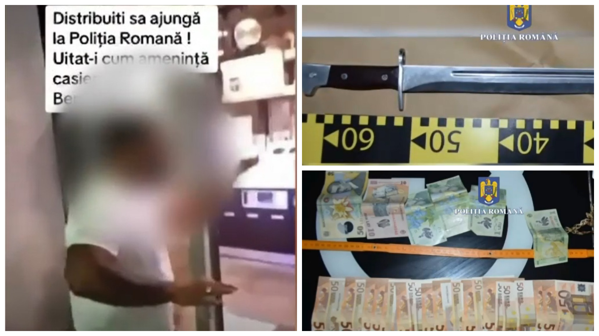 „Machete” din Sectorul 4, reținut de polițiști. A devenit viral pe internet după ce a terorizat persoanele dintr-o benzinărie