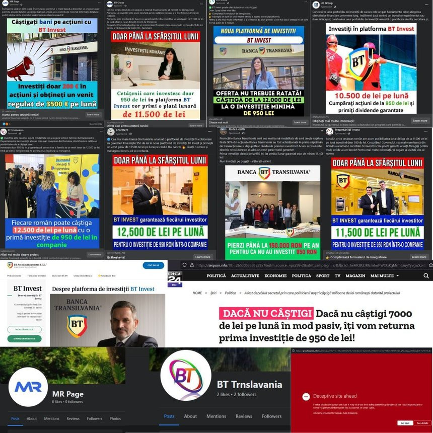 Postări sponsorizate pe Facebook se folosesc de imaginea unor bănci pentru a accesa date personale sensibile