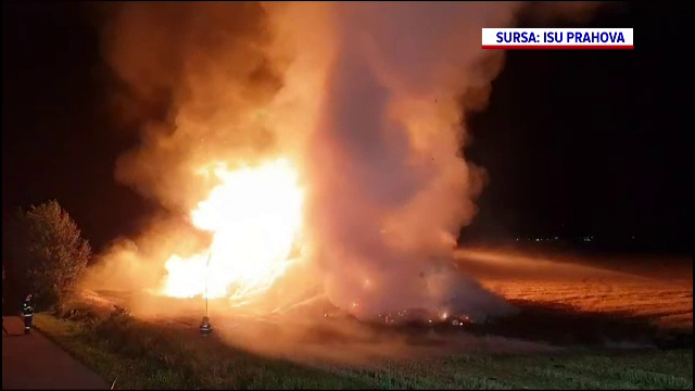 Incendiu violent pe un câmp din Prahova. Pompierii au intervenit rapid cu mai multe autospeciale