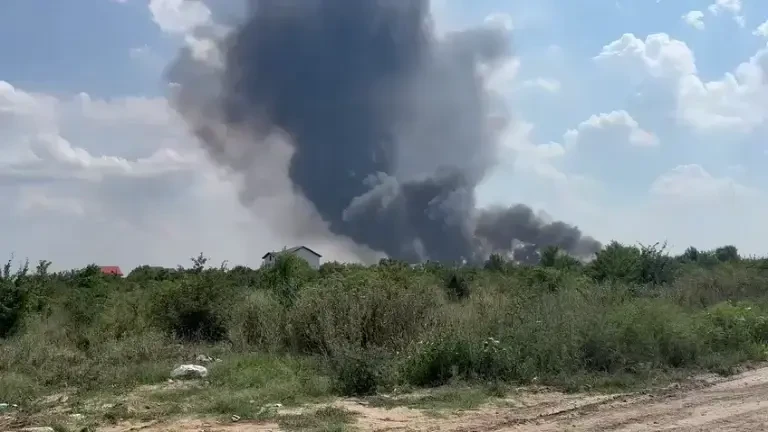 Incendiu masiv de vegetație în apropiere de Bragadiru. Intervin 9 autospeciale. Primele imagini de la fața locului | FOTO