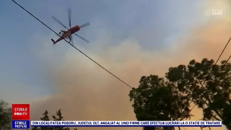 Cosmin Stan, transmisiune din Rodos: „Pompierii români se luptă să oprească înaintarea focului. Este pur și simplu dramatic”