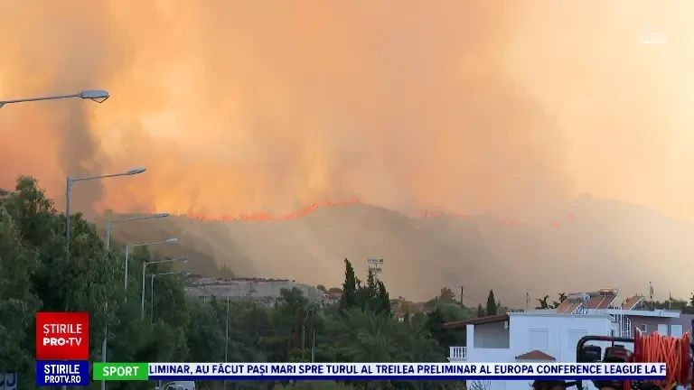 „Sunt devastat. E casa noastră, am trăit aici 20 de ani”. Încă un orășel de pe insula Rodos este afectat de incendii