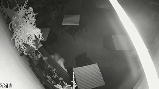 Furt surprins de camerele de supraveghere ale unei terase din Bistrița. Cum a reușit un tânăr să plece acasă cu un televizor