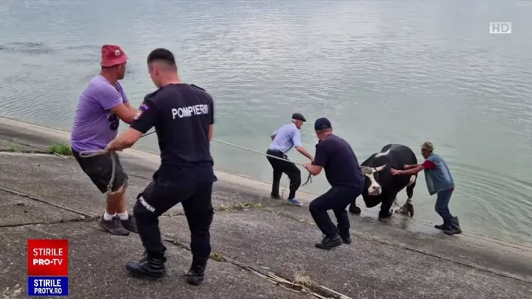 Operațiune dificilă de salvare pentru pompierii din Bacău