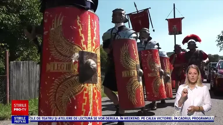Lecție de istorie vie la Castrul român de la Călugăreni. Vizitatorii au asistat la fragmente din viața romanilor