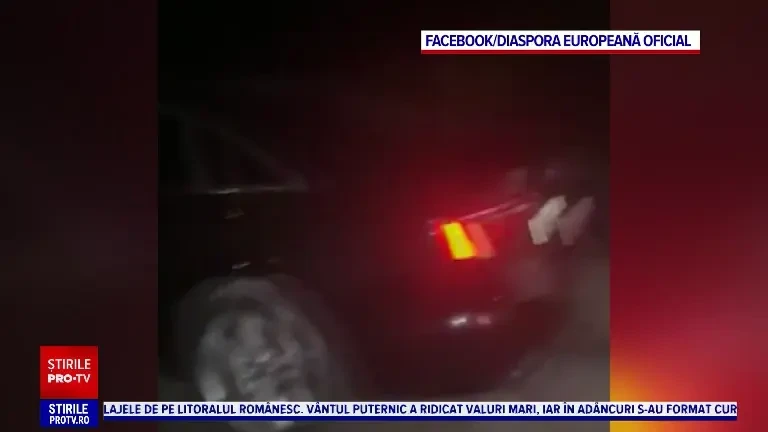 ANIMAȚIE GRAFICĂ. Cum a străpuns bușteanul căzut din TIR parbrizul unui autoturism. Pasagerii au scăpat ca prin minune
