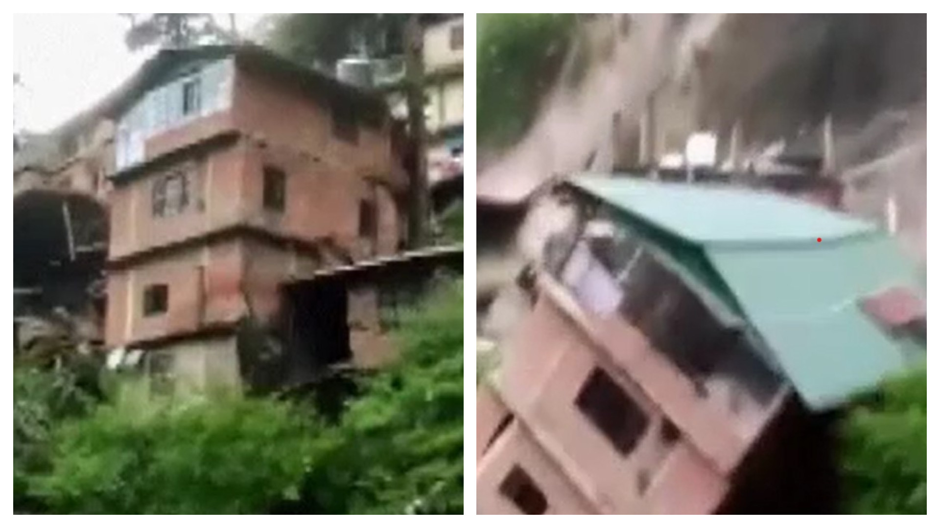 Zeci de persoane au murit în India din cauza ploilor. Momentul în care o alunecare de teren smulge din temelii o clădire