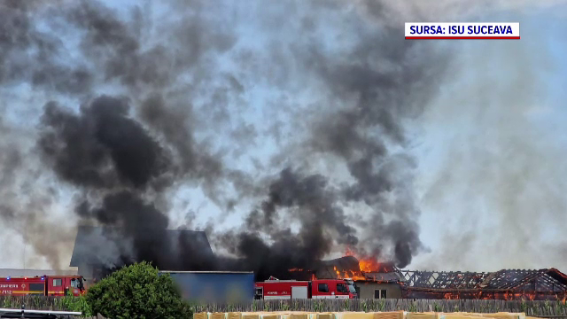 Incendiu violent la o hală de prelucrare a lemnului din judeţul Suceava. De la ce ar fi pornit focul