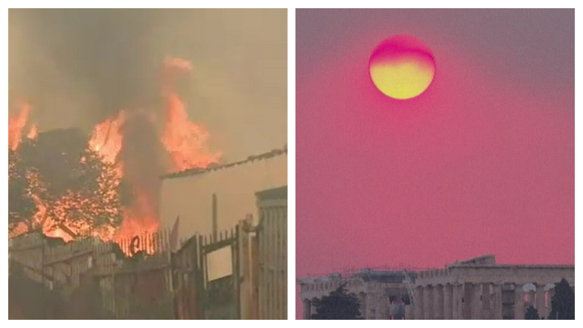 Incendiile de vegetație amenință Atena. Fumul a ajuns deasupra Parthenonului. "Polițiștii le cer oamenilor să plece"