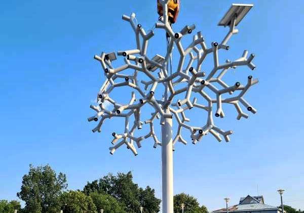 Primul arbore „inteligent”, montat în Focșani. Folosește lumina solară
