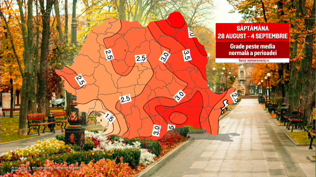 HARTĂ | Când scăpăm de caniculă. Masa de aer cald din prezent se intensifică