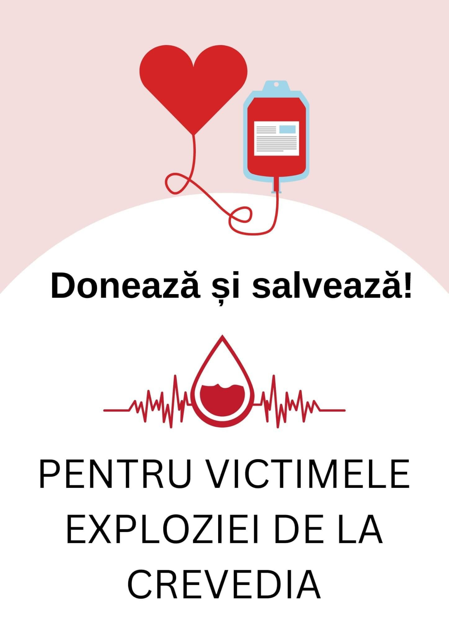 Donație s&acirc;nge pentru victime
