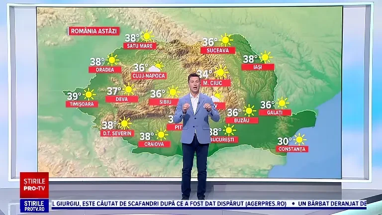 Vremea azi, 27 august. Caniculă și temperaturi foarte ridicate. Stresul termic va fi accentuat