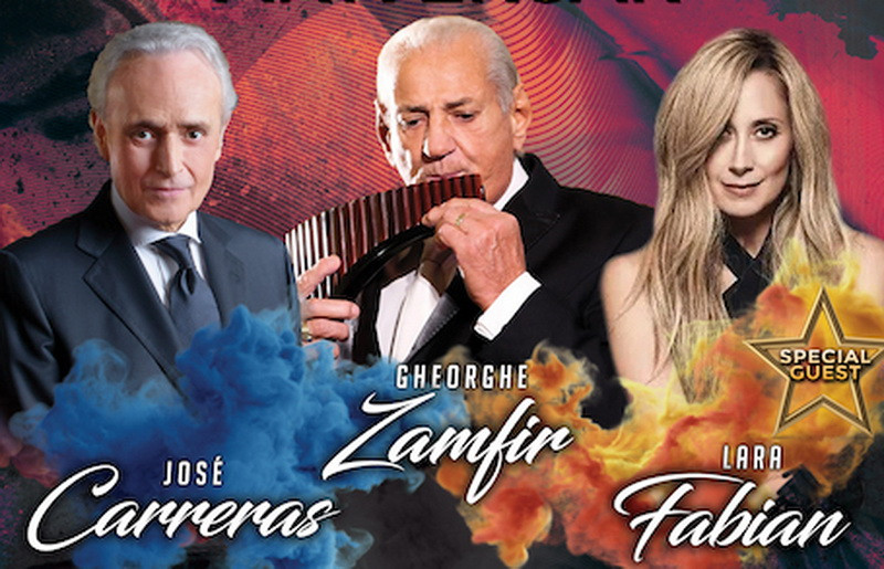 La doar câteva zile de lansare, spectacolul aniversar Gheorghe Zamfir, Jose Carreras și Lara Fabian este 50% SOLD OUT!