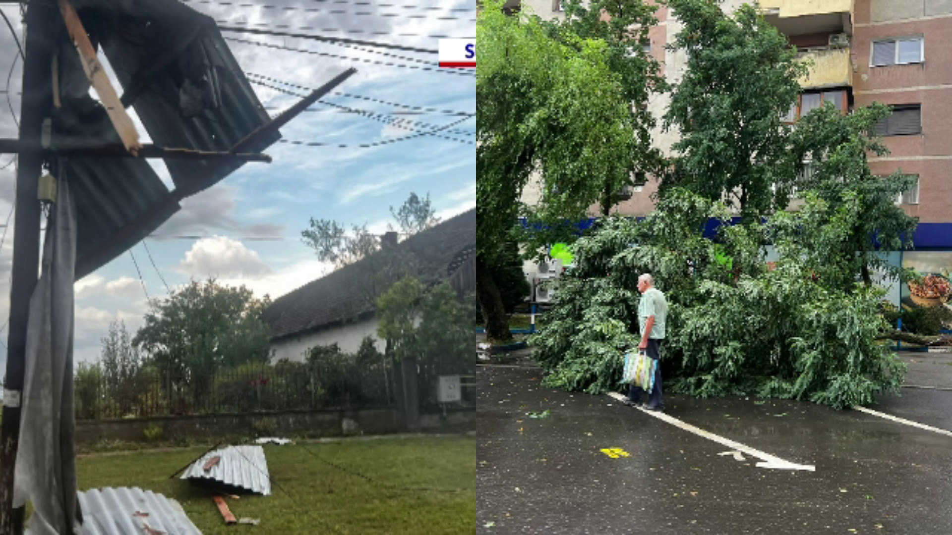 Aproape jumătate din țară, vizată de cod portocaliu de vreme rea. „Tot ce a prins în cale a smuls. Peste tot sunt necazuri”