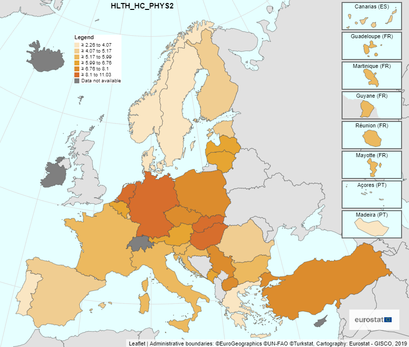 harta consultatii medic Eurostat