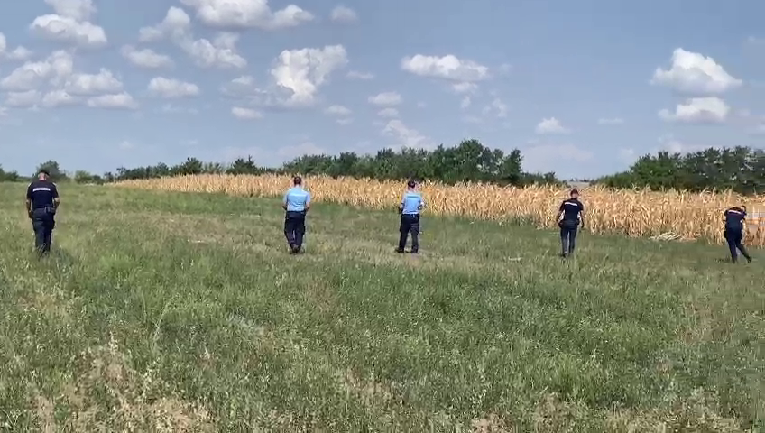 Ce caută jandarmii pe câmpul din apropierea staţiei GPL de la Crevedia unde au avut loc exploziile devastatoare. VIDEO